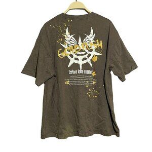 Tee Trend Box Last Crusade Gold Rush TShirt Men Size L Brown Statement All Over